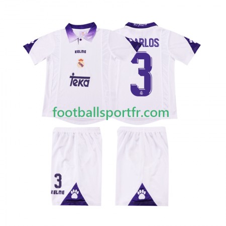 Tenue Real Madrid R CARLOS 3 Retro Enfant Domicile 1997 1998 Maillot de Foot